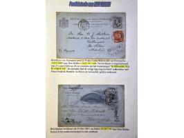 Postgeschiedenis Den Helder vanaf ca.1877, ruim 500 poststukken met kleinrond, grootrond, lange balk en korte balkstempels (i