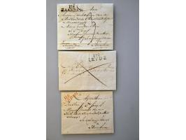 3 klassieke poststukken (1811) met 118 Zaandam in rood en zwart en 119 Leyde alle in nette kwaliteit 