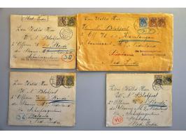 4 poststukken uit Nederland (Alkmaar) 1920-1921 naar S.S. Rondo en S.S. Kambangan verzonden w.b. 2 ex. met doorgangstempel Ba