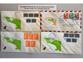 42 poststukken met stempels w.b. langebalk- en bestelhuisstempels (filatelistisch)     
