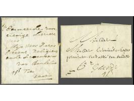 2 frisse brieven van Middelburg naar Ghendt 1669 en Gent 1697, beide port 4 Sols (Thurn and Taxis tarief)