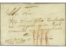 Complete brief van Cruyshautem (tussen Kortijk en Gent) 14 Juny 1688 naar Brussel, port 4 Sol, geschreven port dobbelt 15 jun