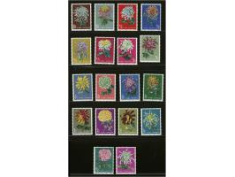 Chrysantemums 8 - 52 fen, very fine unmounted mint (partly slightly toned), cat.v. 1800