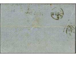 Napoleon III Lauré 40 centimes orange on cover from Marseille 7-12-1869 to Genova cancelled with Francia via di Mare (Salles 
