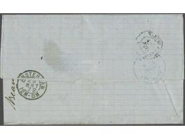 Napoleon III 5 centimes light green on blue paper (3x) and Siège 25 centimes blue type I on cover from Nantes 27-3-1872 via P