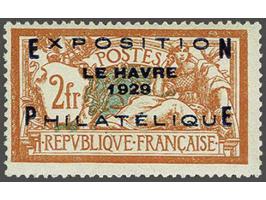 Exposition Le Havre 2 francs orange and greenblue, very fine unmounted mint (some offset at reverse, as usual) signed Pfennin