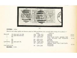 1d. blue bisected used as part of 2½ d. rate (plus pair 1d.) on piece cancelled with the B27 numeral of Quittah, a very fine 