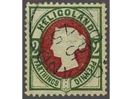 Queen Victoria 2 pf (½d.) deep rose and deep green, head die II, a very fresh copy with English type postmark type I for SP 5