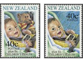 design error 40c health stamp -child safety- with teddy bear at top right and face value at bottom left  