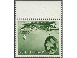 Fishing pirogue 6 cents greyish green marginal ex. with the error watermark inverted, cat.v. £ 1500