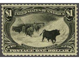 Omaha $1 Western Cattle in the Storm, very fine mounted mint with 1987 Philatelic Foundation certificate, cat.v. $ 1400