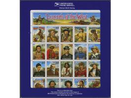 Legends of the West. The recalled Bill Pickett in pane of 20 in original envelope USPS, very fine     