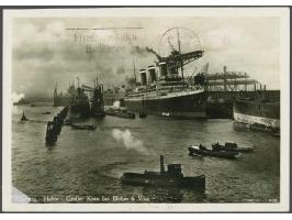 Around the World Flight 1929. Picture postcard Friedrichshafen-Friedrichshafen correctly franked with 7 mark including both Z