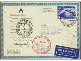 Südamerikafahrt 1930. Picture postcard franked with the 2 mark blue cancelled Friedrichshafen 18-5-1930 to Rio de Janeiro, ve