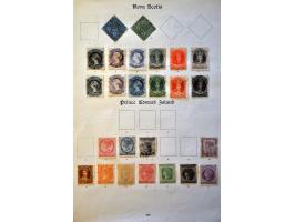 , New Brunswick, Prince Edward, Nova Scotia etc. collection with better ex. and some forgeries on album leaves 