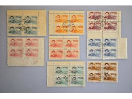 officials Mi. nrs. 10-16 used in blocks of 4 (nr. 11 in 2 colours) cat.v. 1000+