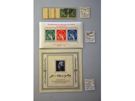incl. Berlin 1949 minisheet no 1 (*)  and Goethe minisheet (**) on stockcards