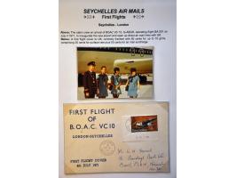 Airmail cover collection ca. 1960 - 2005 including 1st flights, handstamps (airmail cachets), Air Mail bag tags etc., neatly 