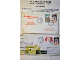 Airmail cover collection ca. 1960 - 2005 including 1st flights, handstamps (airmail cachets), Air Mail bag tags etc., neatly 
