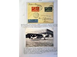 Air Mail, collection of about 500 covers including better flights, first flights, vignettes, frankings etc. nicely arranged a