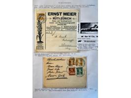 collection of about 300 newspaper wrappers mainly used with additional frankings, registered, foreign destinations, illustrat