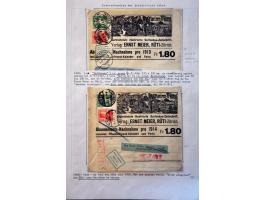 collection of about 300 newspaper wrappers mainly used with additional frankings, registered, foreign destinations, illustrat