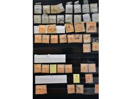 collection and stock 1874-1913 used and */** specialized with perforations, varieties, cancellations etc. in 2 stockbooks and
