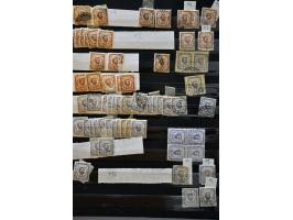 collection and stock 1874-1913 used and */** specialized with perforations, varieties, cancellations etc. in 2 stockbooks and