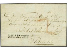  HELLEVOET vrijwel pracht afdruk op brief Goedereede den 3 Hooymd 1810 (juli) naar Brielle, port 2 St., 9 ex. bekend