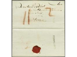  SOMMELSDYK pracht afdruk in zwart op achterzijde brief den 9 van Louwmaand 1811 (januari) naar 's Haage, port II St. Sommels