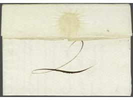 P.118.P. BEVERWIJK in zwart, pracht afdruk op frisse brief 17 mei 1811 naar Amsterdam, 2 déc. vooruitbetaald port