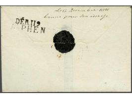 DÉB.119 ALPHEN in zwart, pracht afdruk op achterzijde fris gedateerd envelopje 12 decembre 1811 met rood 118 AMSTERDAM naar B