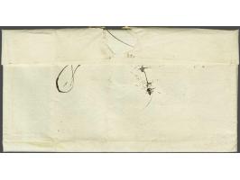 P.119.P. DELFT in zwart, pracht afdruk op frisse brief Lier 15 juni 1813 naar Amsterdam, 8 déc vooruitbetaald port (6-12 gram