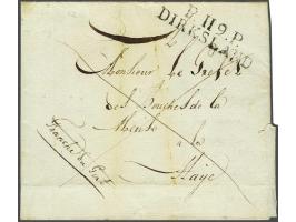 P.119.P. DIRKSLAND, in zwart, pracht afdruk op brief Goedereede 26 aout 1812 naar la Haye, 3 déc vooruitbetaald port