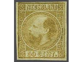 50 cent goudkleur type II met variëteit geheel ongetand, vrijwel pracht ex. (boven korter en gom deels bijgewerkt), cat.w. 80