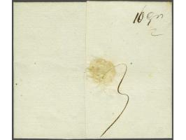 P.119.P. DORDRECHT in zwart, pracht afdruk op frisse brief 6 Juin 1812 naar la Haye, 3 déc vooruitbetaald port
