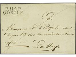 P.119.P. GORCUM in zwart, pracht afdruk op frisse brief 24 aout 1812 naar la Haye, 3 déc vooruitbetaald port