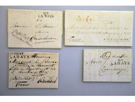 Departement 119, 12 poststukken w.b. ALPHEN (2x 1812), DELFT (1811),  DIRKSLAND (1814), GOUDA (1812), GORCUM (omslag 1813) en