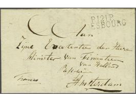 P.121.P. DOESBURG in zwart, pracht afdruk op frisse brief 7 slachtmaand (= november) 1811 naar Amsterdam. 6 déc vooruitbetaal