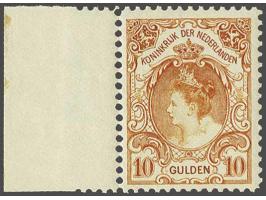 10 gulden oranje met velrand met certificaat Vleeming 2012, cat.w. 2250