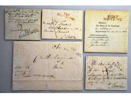 Departement 126, 13 poststukken w.b. BAARTWIJK (omslag, potlood 1811), EINDHOVEN (paars 1812), GRAVE (1811), HELMONT (1813), 