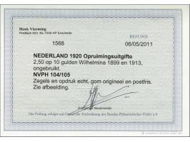 Opruimingsuitgifte 2½ op 10 gulden met certificaat Vleeming 2011, cat.w. 800
