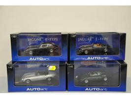Jaguar XJ13, AutoArt, 1:43, green, Near Mint (box slightly damaged), Jaguar E-Type Roadster Series III V12, AutoArt, 1:43, gr