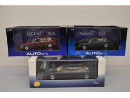 Jaguar XJ6 Wilcox Limousine 6-door, GLM, 1:43, grey, Mint, Jaguar XJR, AutoArt, 1:43, black, Near Mint (box and outer carton 