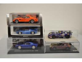 TVR Sagaris 2005, Spark Models, 1:43, purple, Near Mint (outer carton missing, box slightly damaged), TVR Tuscan 400R #89 Le 