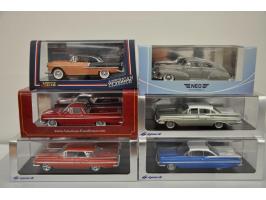 Chevrolet Fleetline Aerosedan 1948, Neo Scale Models, 1:43, grey, Mint, Chevrolet Impala Coupe 1959, Spark Models, 1:43, blue