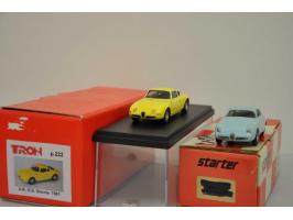 Alfa Romeo G.S. Goccia 1961, Tron, hand built, 1:43, yellow, Excellent (left wiper missing), Alfa Romeo SVZ, Provence Moulage