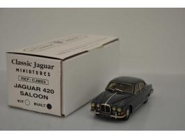 Jaguar 420 Saloon, Classic Jaguar Miniatures, hand built, 1:43, dark green, Mint.