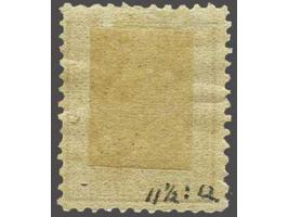 15 cent grijsbruin tanding 11½ x 12 grote gaten, pracht ex. met grote plakkerrest en certificaat Moeijes 1989, cat.w. 1100 
