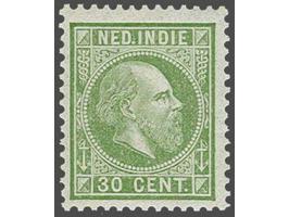 30 cent groen tanding 12½ grote gaten met attest Vleeming 2014, enkele bruine vlekjes in gom, cat.w. 350    